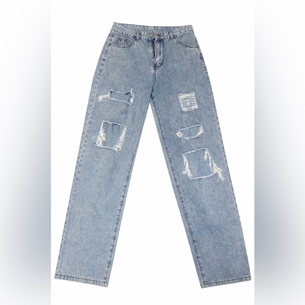 Amazon Women's Blue Distressed Jeans
